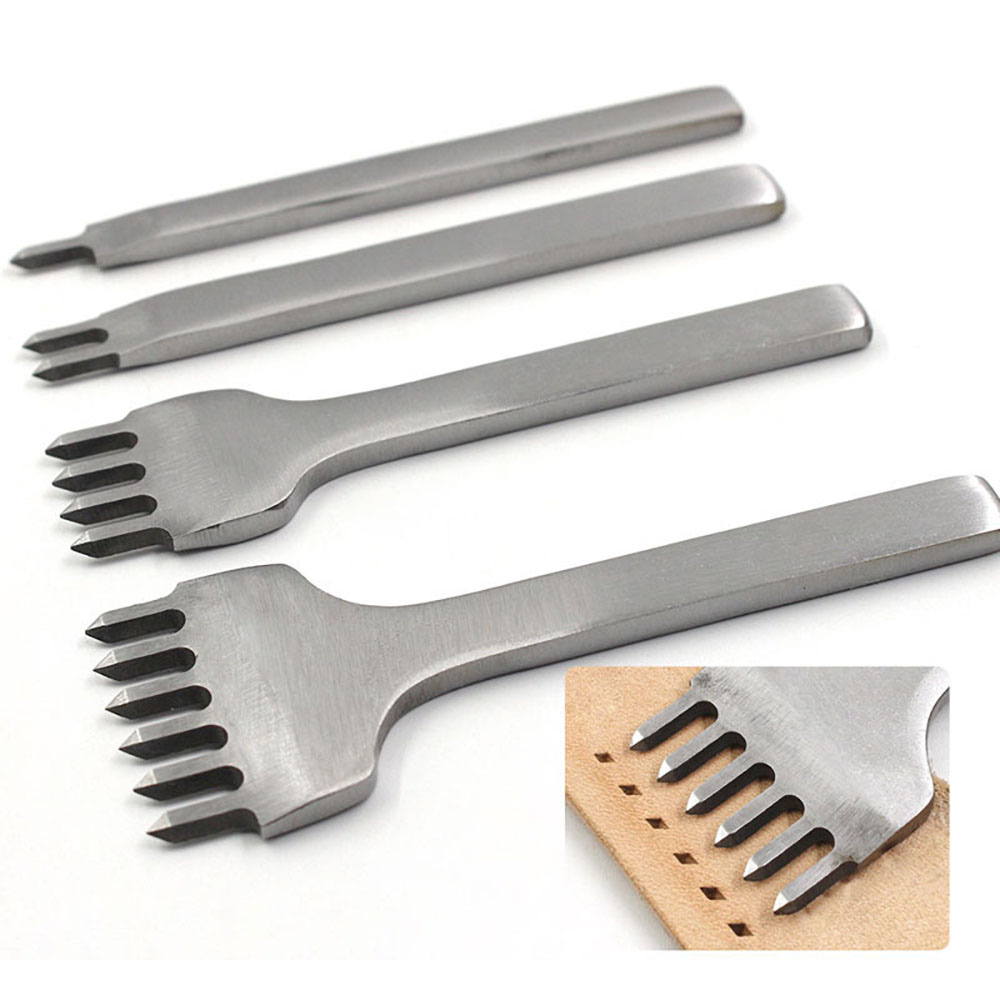 Leatherwork Punching Tool - 3/4/5/6Mm Spatieponstgereedschap Voor Lederen Gaatjes Gereedschapsveter