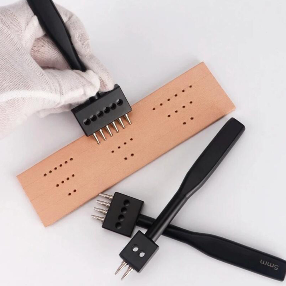 Leatherwork Punching Tool - Zwarte Prong Punch Tool Set 3