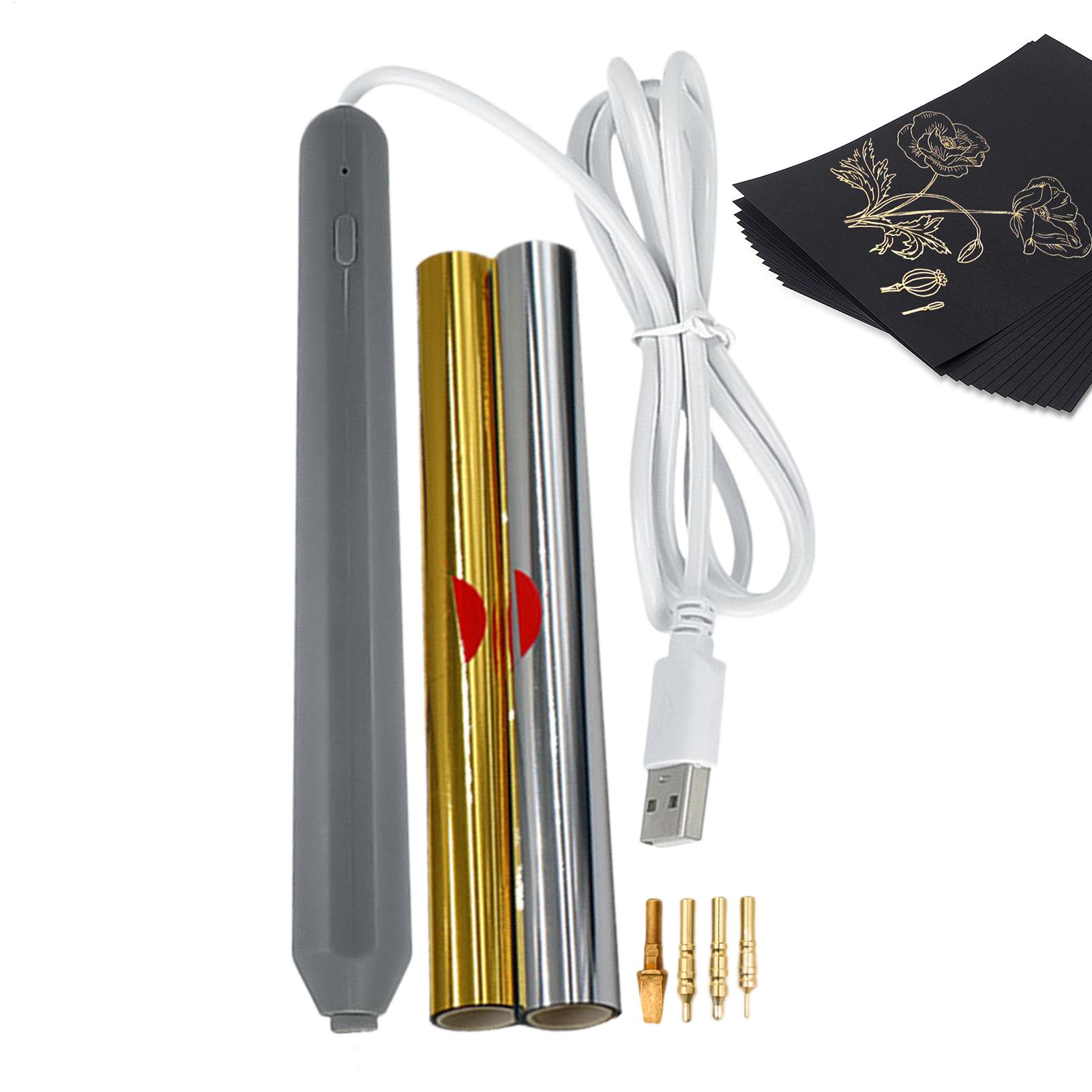 Leatherwork Tool Kit - Hot Foil Pen-stempelset met 4 metalen
