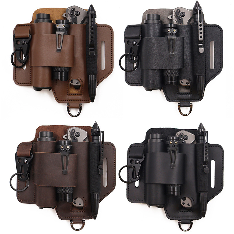 Leather Work Bag - EDC Tactische Gereedschapsholster Wildernis Survival Opslag
