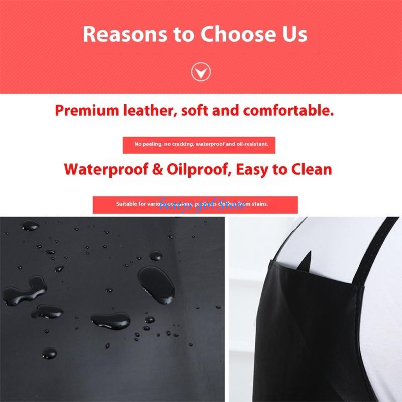 Leatherwork Apron - C7AB Professioneel verdikt PU-leer werkschort Vlekbestendig,