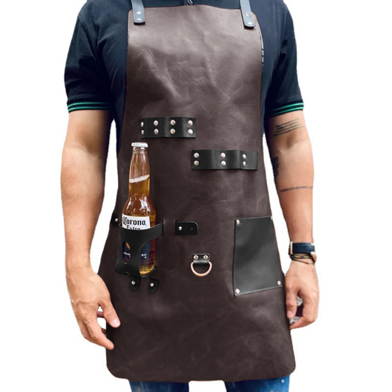 Leatherwork Apron - Outdoor PU lederen schort Outdoor BBQ-bierfleshoes