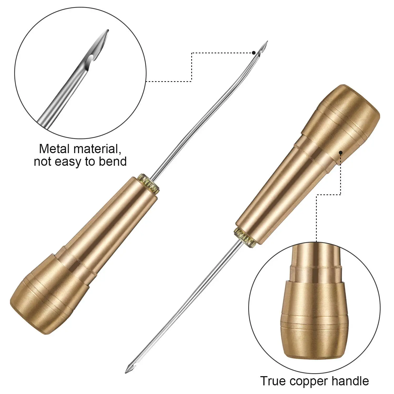Leatherwork Tool Kit - Leren stikset met koperen priem &