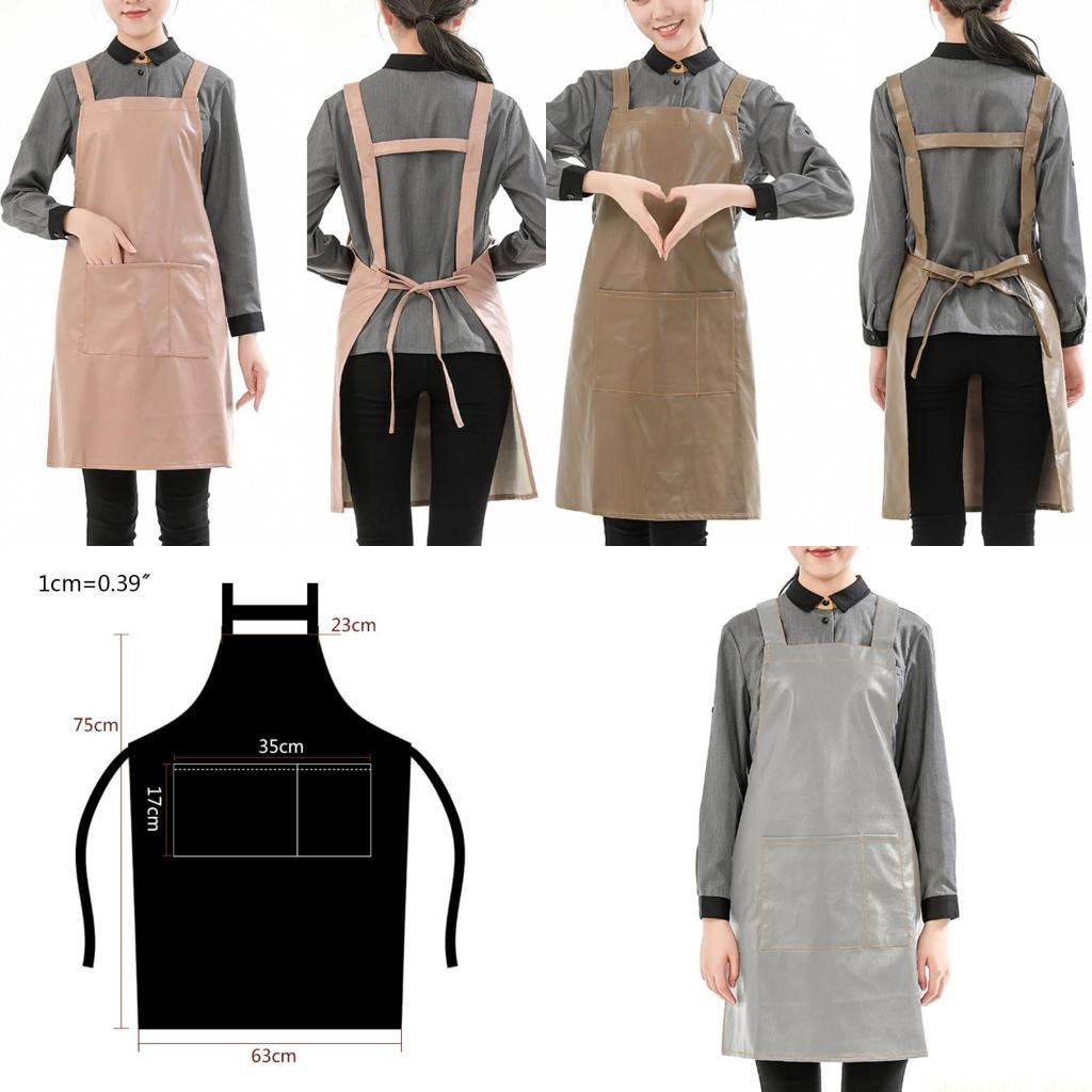 Leatherwork Apron - QX2E Kunstleer Waterdicht Werkschort met Zak