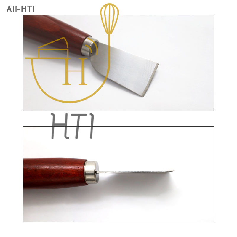 Leatherwork Knife - Leren schepmes DIY leerbewerkingsgereedschap houten handvat