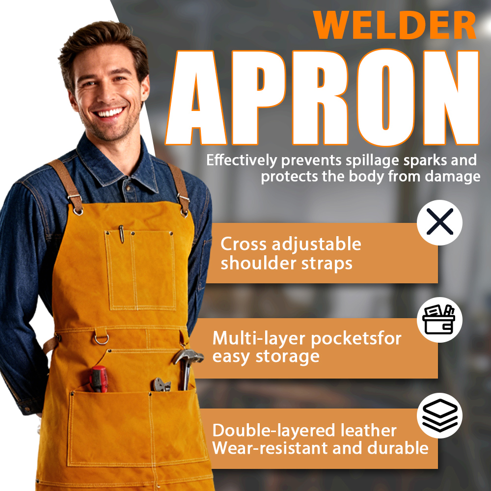 Leatherwork Apron - Oxhide lederen lasschort koeienhuid smidschort voor