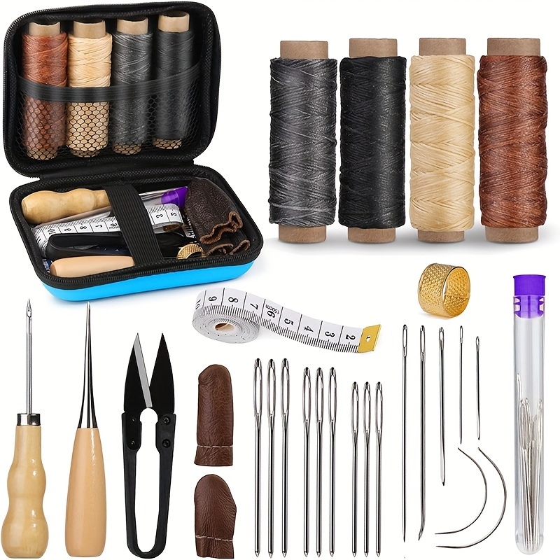 Leatherwork Tool Kit - Leren naaiset, leren reparatieset met grove