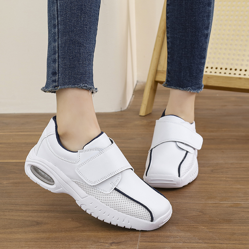 Leather Work Flats Women - Professionele zuiver witte verpleegschoenen dames dames