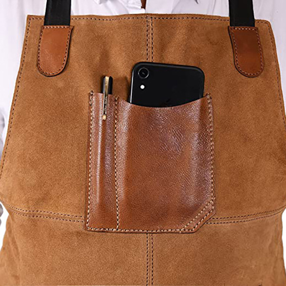 Leatherwork Apron - Comfortabel dubbelzijdig fluwelen werkschort met verstelbare