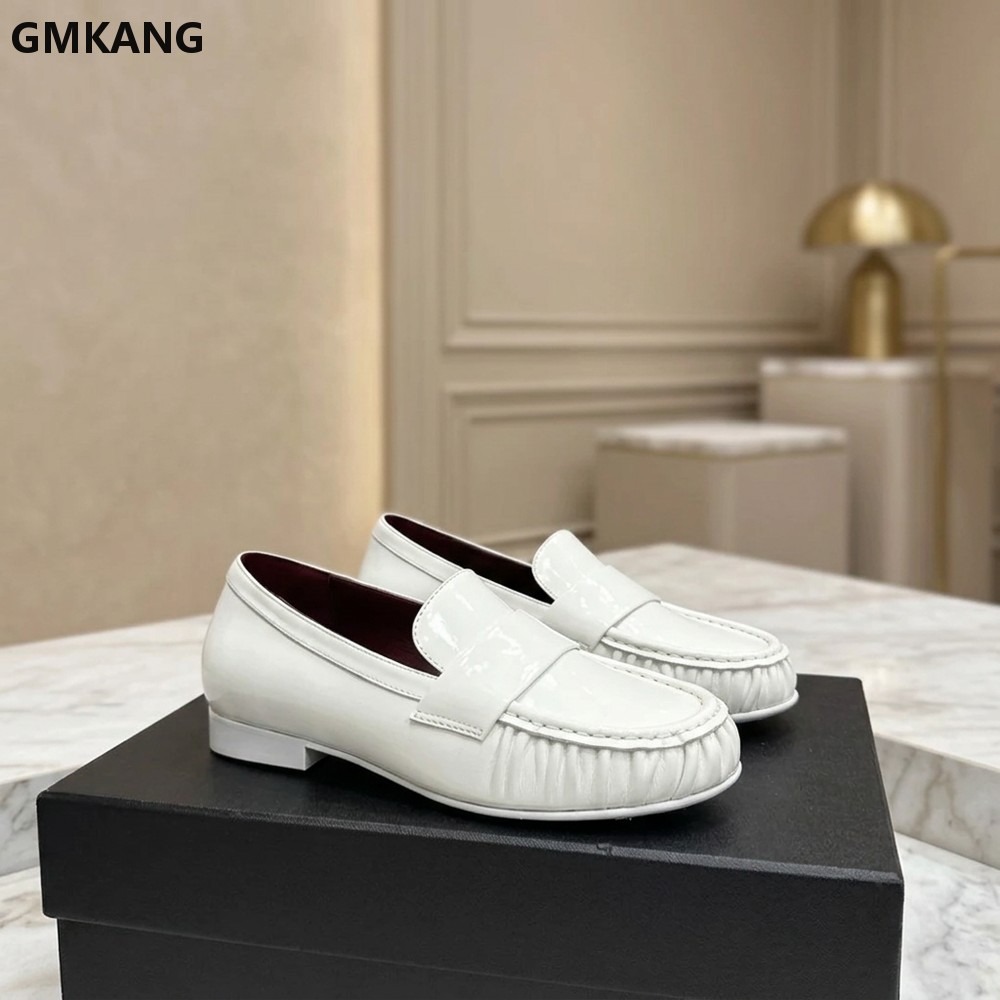 Leather Work Flats Women - Dames Echt Lederen Loafers Lage Hak