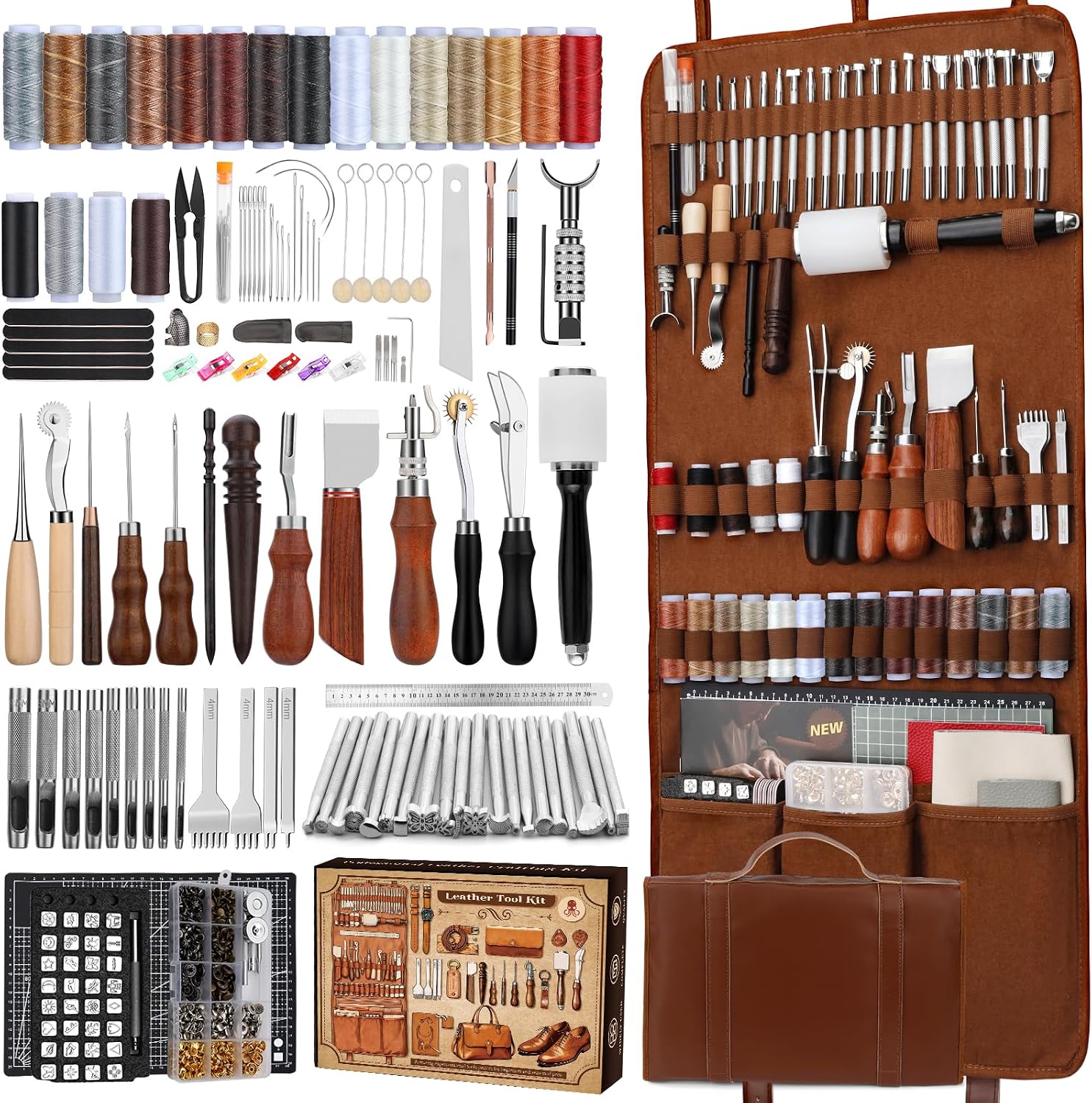For Leather Work - Lederbewerkingsset, lederbewerkingsgereedschap en knutselset met op