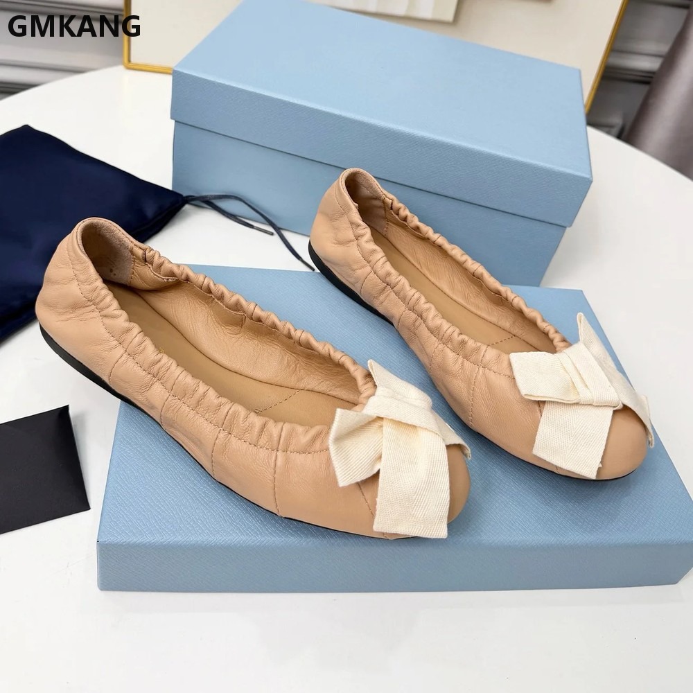 Dames Ballerina's met strik, g - Leather Work Flats Women recensie en prijs