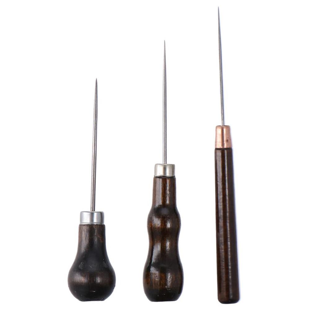 3 Stuks Houten Handvat Krasger - Leatherwork Punching Tool recensie en prijs