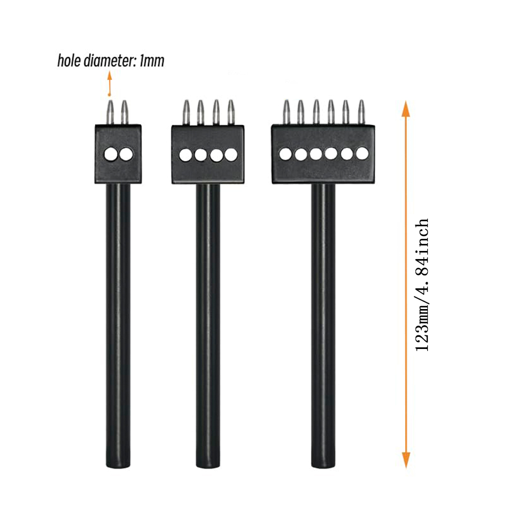 Zwarte Prong Punch Tool Set 3  - Leatherwork Punching Tool recensie en prijs