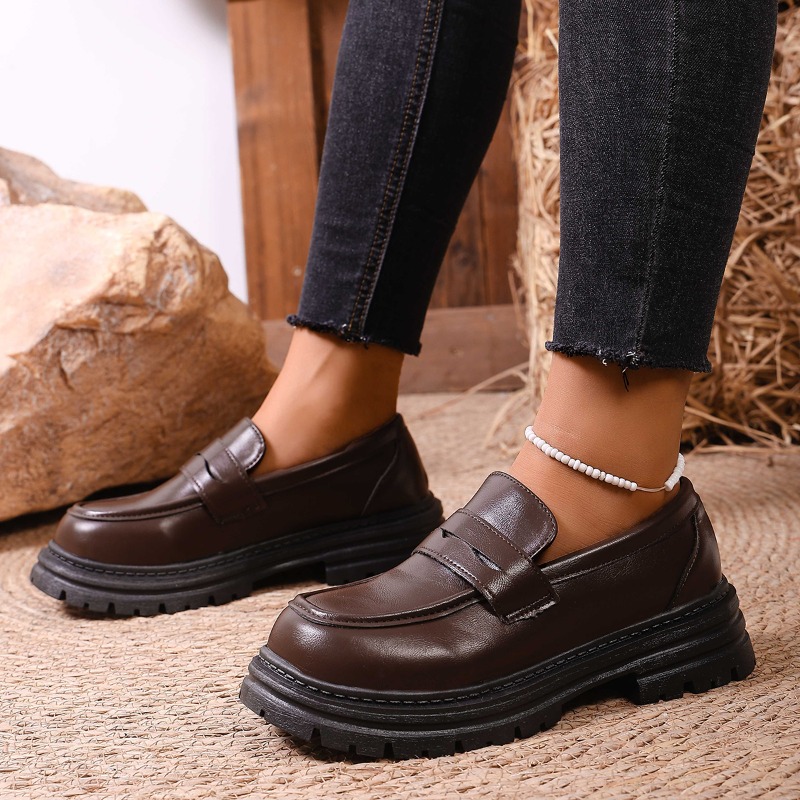 Bruine leren loafers voor dame - Leather Work Flats Women recensie en prijs