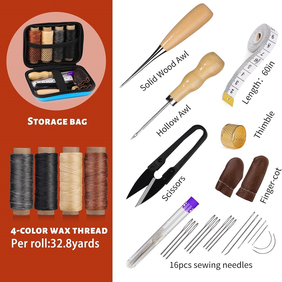 BUDDUR lederen naaigereedschap - Leatherwork Tool Kit recensie en prijs