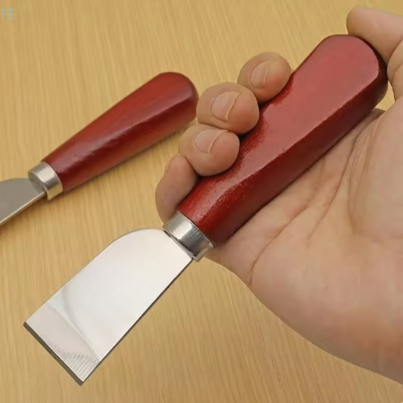 Leren schaafmes met houten han - Leatherwork Knife recensie en prijs