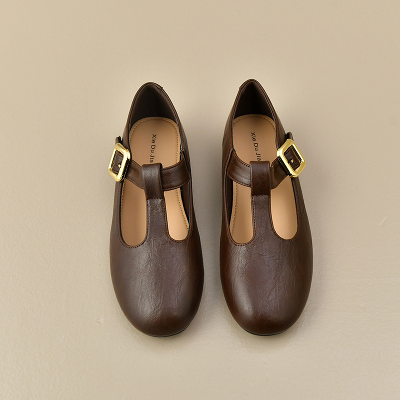 Dames T-Strap Mary Jane instap - Leather Work Flats Women recensie en prijs