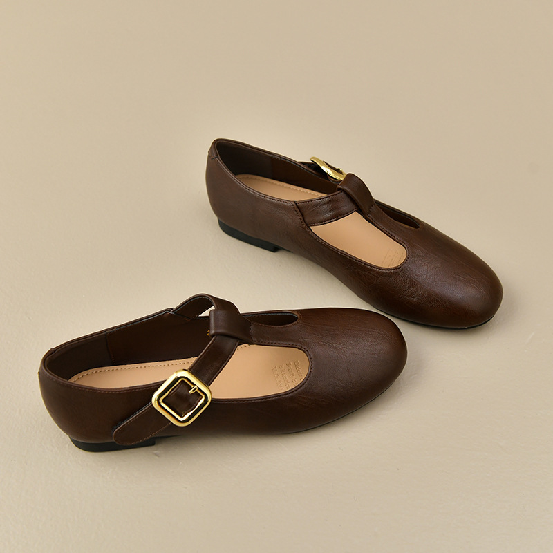 Dames T-Strap Mary Jane instap - Leather Work Flats Women recensie en prijs