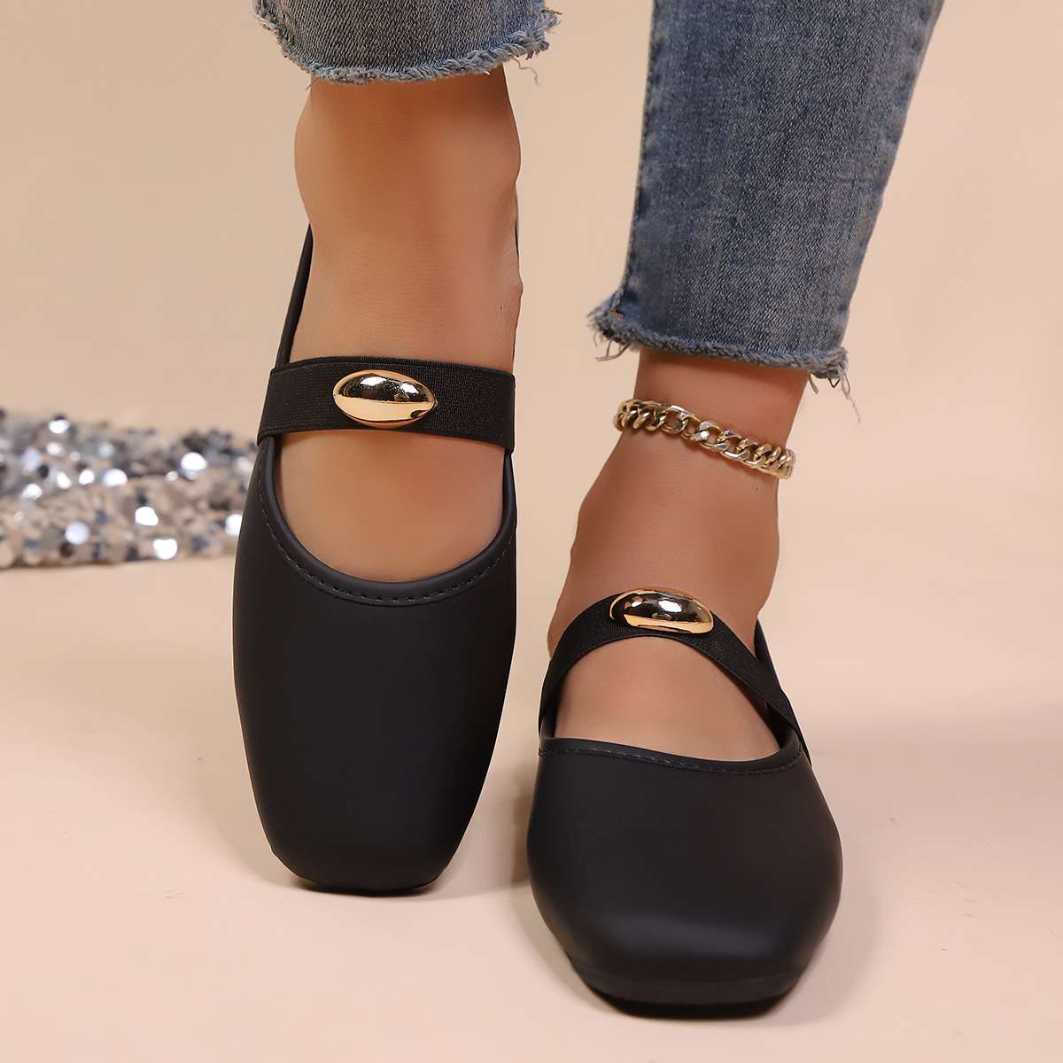 Minimalistische effenkleurige  - Leather Work Flats Women recensie en prijs