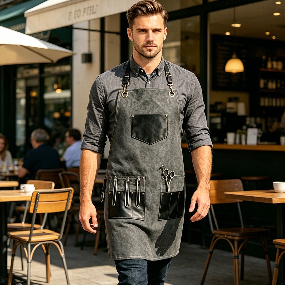 Dikke canvas schort van leer m - Leatherwork Apron recensie en prijs