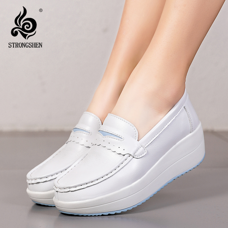 Strongshen Vrouwen Platform Wi - Leather Work Flats Women recensie en prijs