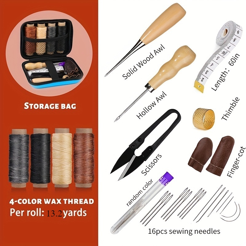 Leren naaiset, leren reparatie - Leatherwork Tool Kit recensie en prijs