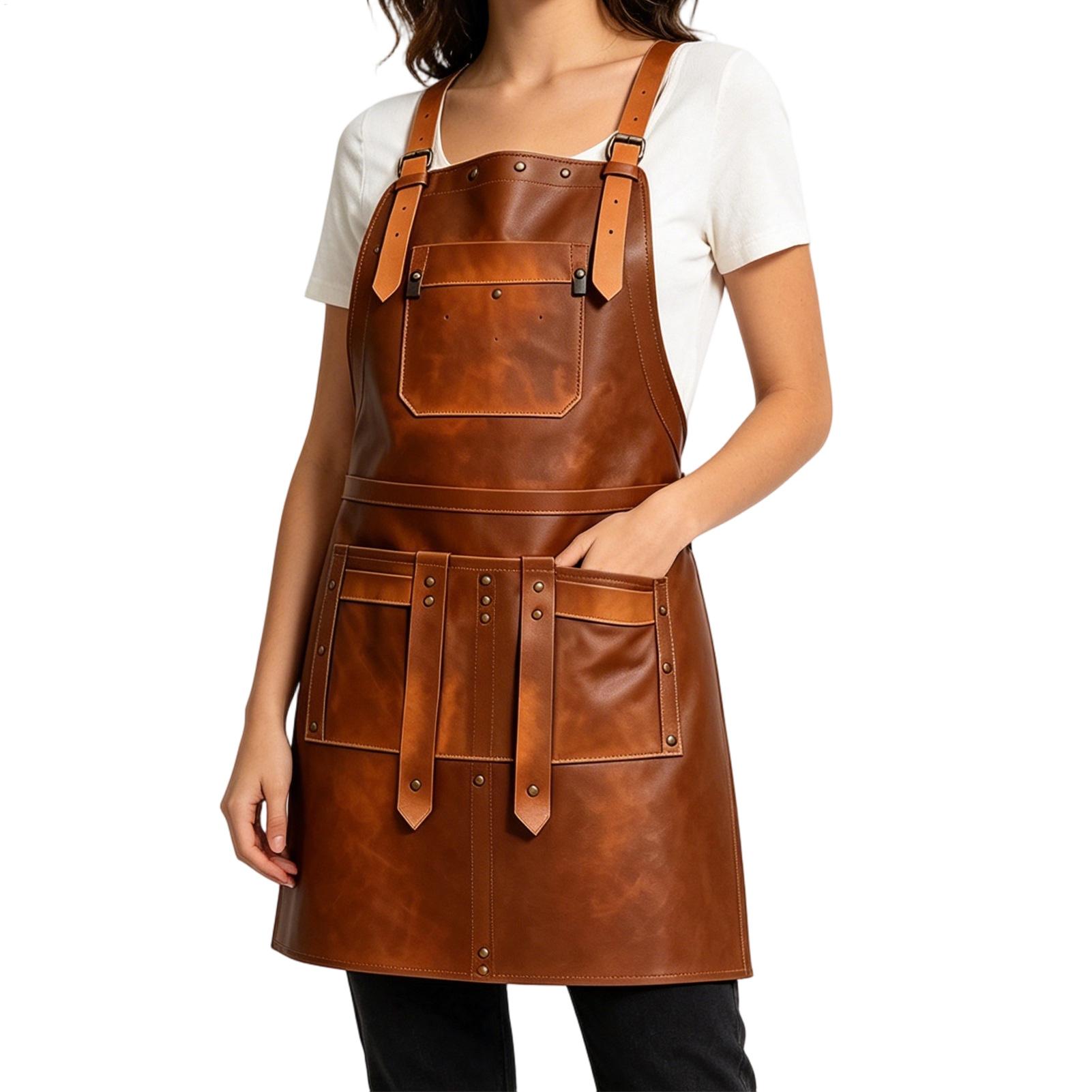 Leren schort met meerdere zakk - Leatherwork Apron recensie en prijs