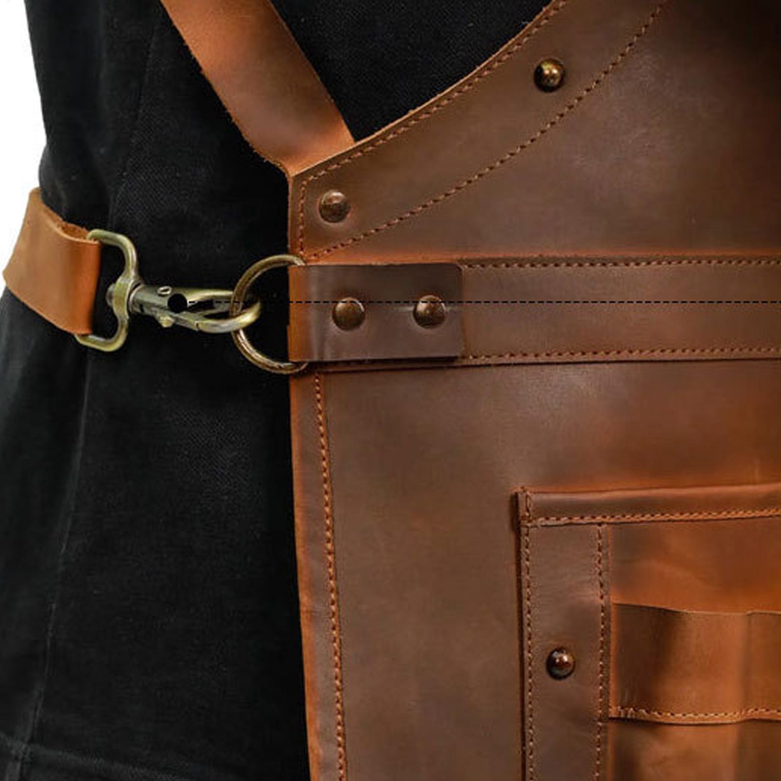 Leren schort met meerdere zakk - Leatherwork Apron recensie en prijs