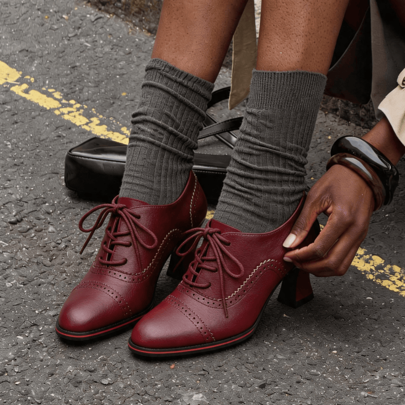 Dames Oxford-schoenen van kuns - Leather Work Flats Women recensie en prijs