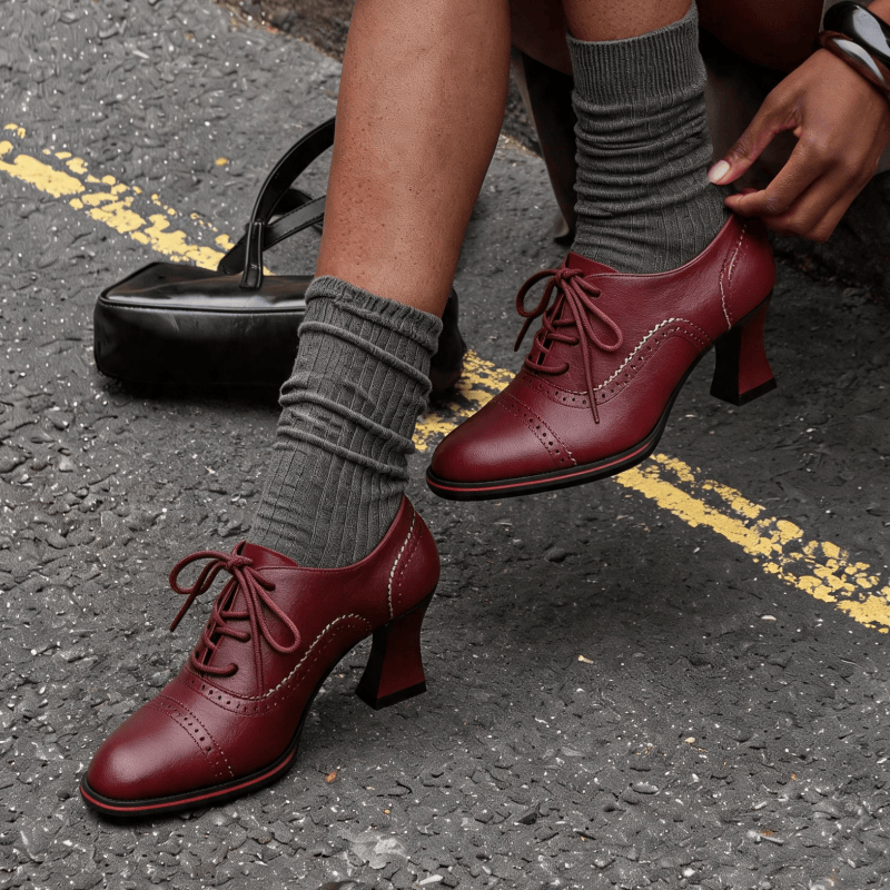 Dames Oxford-schoenen van kuns - Leather Work Flats Women recensie en prijs