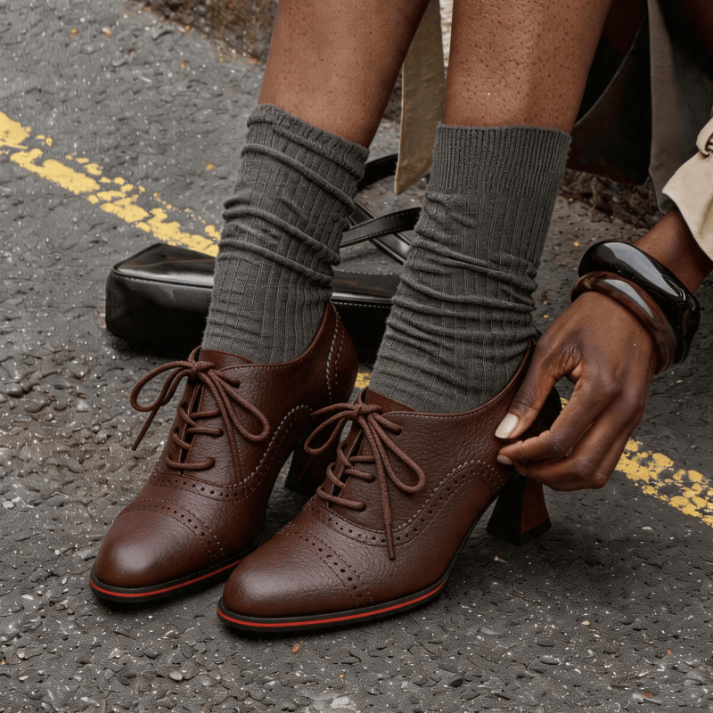 Dames Oxford-schoenen van kuns - Leather Work Flats Women recensie en prijs