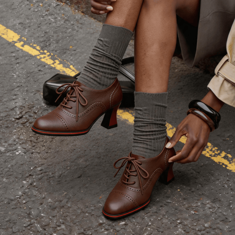 Dames Oxford-schoenen van kuns - Leather Work Flats Women recensie en prijs