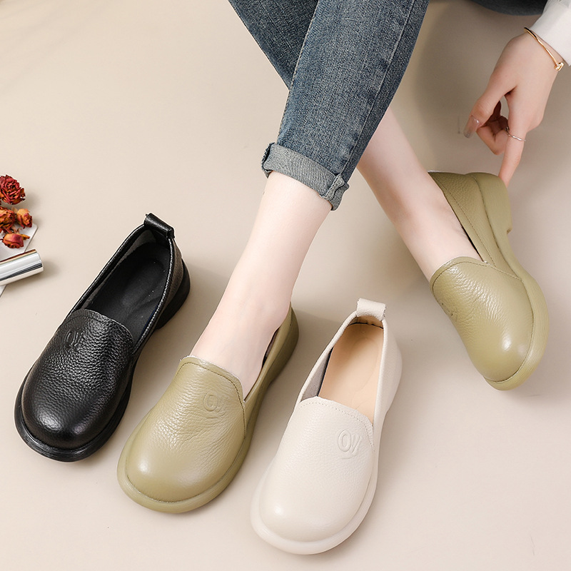2025 Echt lederen loafers Dame - Leather Work Flats Women recensie en prijs
